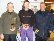 Miesten sarjan voittajat: Pauli Tamminen, Kalevi Pollari ja Timo Kässi